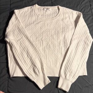BB Dakota by Steve Madden Ivory Textured Crew Neck Sweater